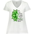 thumbnail image 3 of Inktastic Mental Health Awareness Green Sunflower Ribbon Women's Plus Size V-Neck T-Shirt, 3 of 5