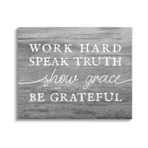 Stupell Industries Be Grateful Rustic Grain Pattern Motivational Phrase Graphic Art Gallery Wrapped Canvas Print Wall Art, Design by Daphne Polselli