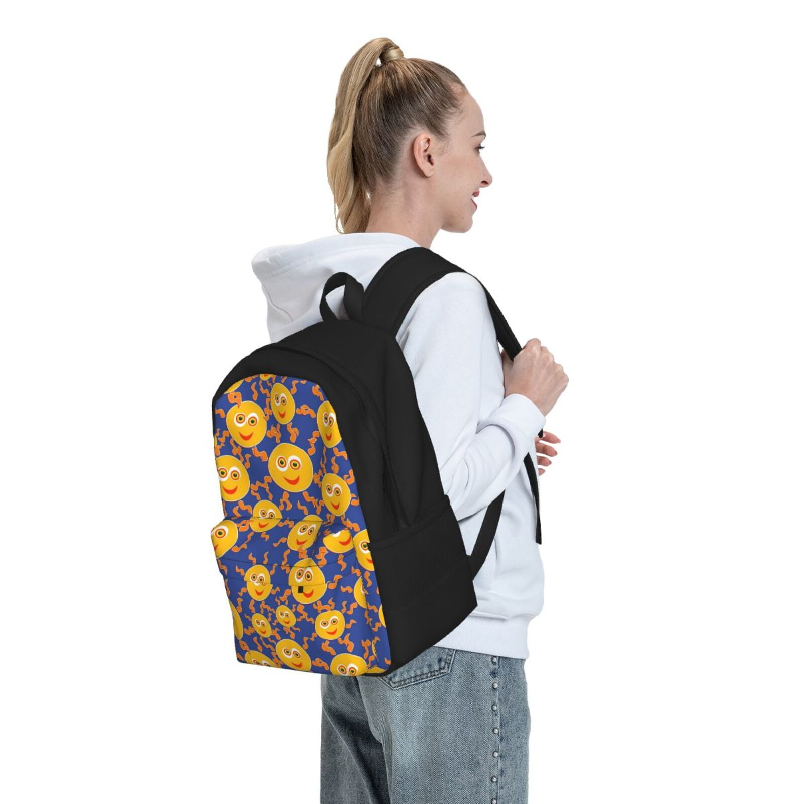 XMXY Cartoon Smile Sun Backpack Laptop Bag for Women, School