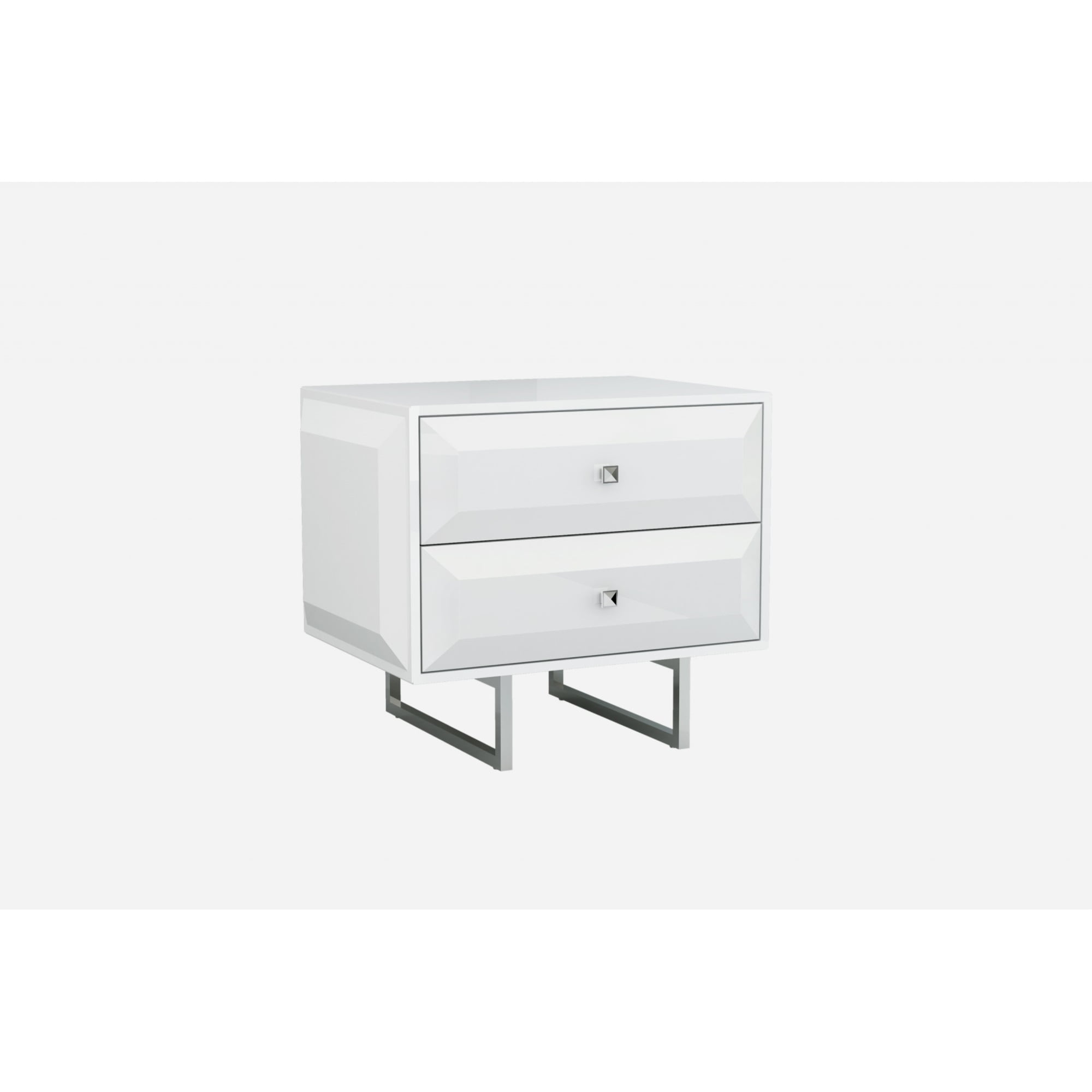 27" X 20" X 23" White Chrome Nightstand