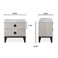 thumbnail image 3 of Adore Decor Micah Modern Square Nightstand End Table with 2 Drawers, Beige, 3 of 10