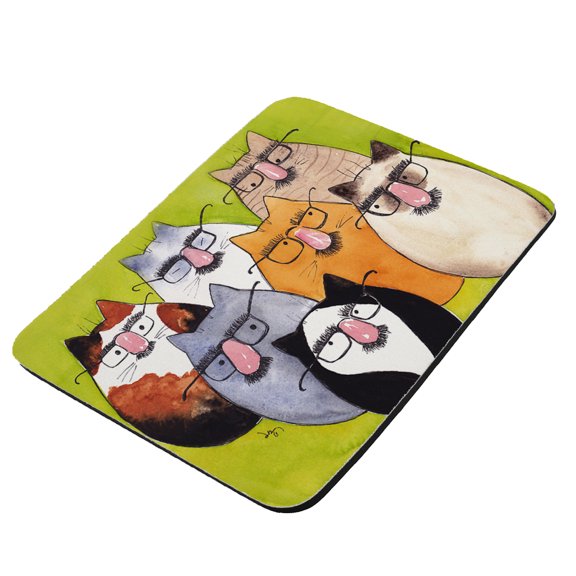 Seven Incognito Kitties Abstract Cat Art by Denise Every - KuzmarK Mousepad / Hot Pad / Trivet