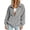 Gray, variant on Women's Corduroy Zip Up Jacket Lapel Collar Long Sleeve Casual with Pockets Loose Fit Outerwear for Fall Winter