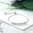 thumbnail image 3 of Gem Stone King 925 Sterling Silver White Moissanite Tennis Bracelet for Women (2.31 Cttw, Fits up To 9-inches Wrist), 3 of 3