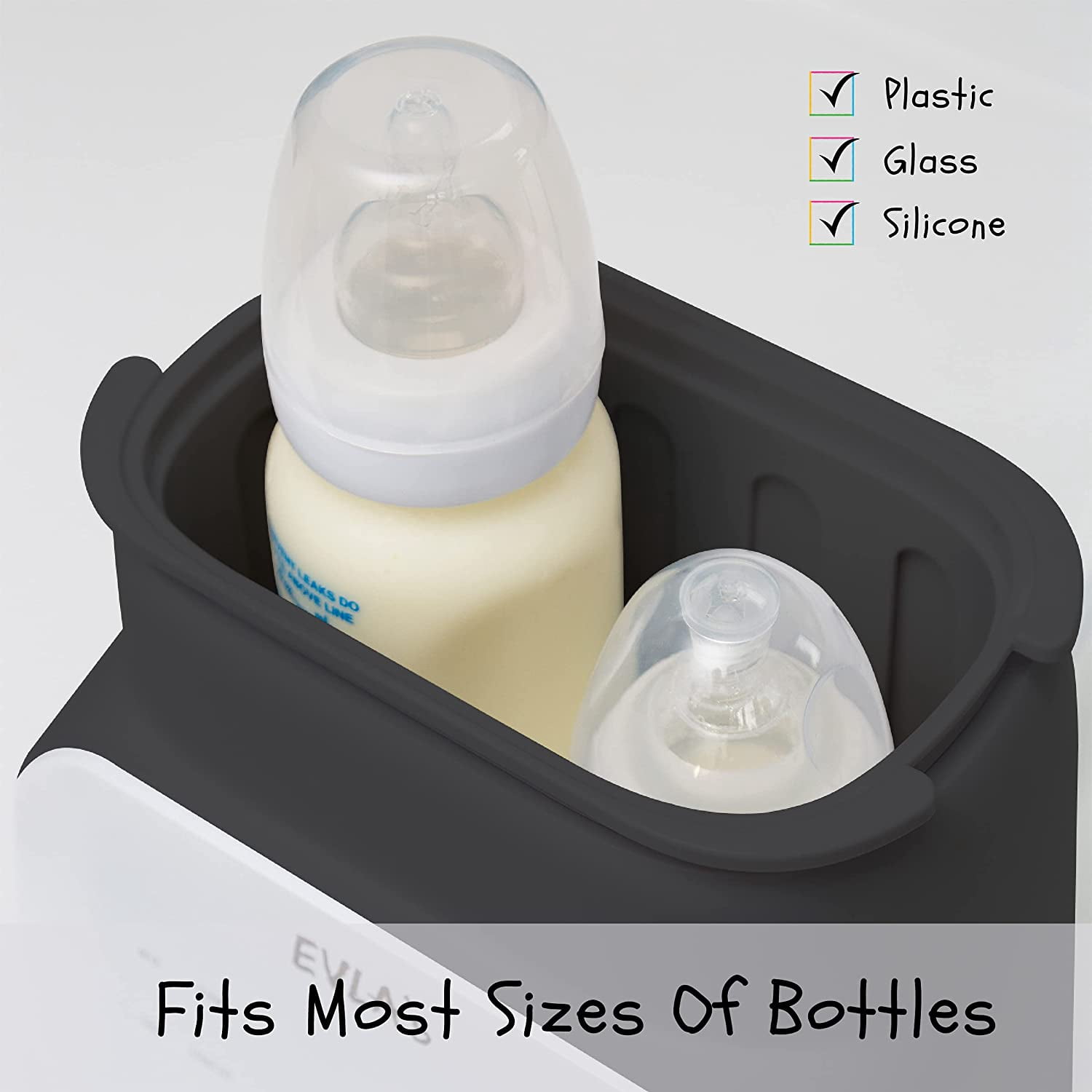 EVLA’s Baby Bottle Warmer for Formula or Breastmilk with Timer, Gray
