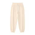 thumbnail image 6 of Women's Solid Jogger Pants, Elastic Drawstring Waist Loose Athletic Long Trousers with Pockets, Comfort Casual Sport Bottoms for Daily Workout & Street Wear Beige XL(XL), 6 of 7