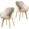 thumbnail image 1 of MOJAY Velvet Dining Chairs with Wooden Legs, Set of 2, White, 1 of 7