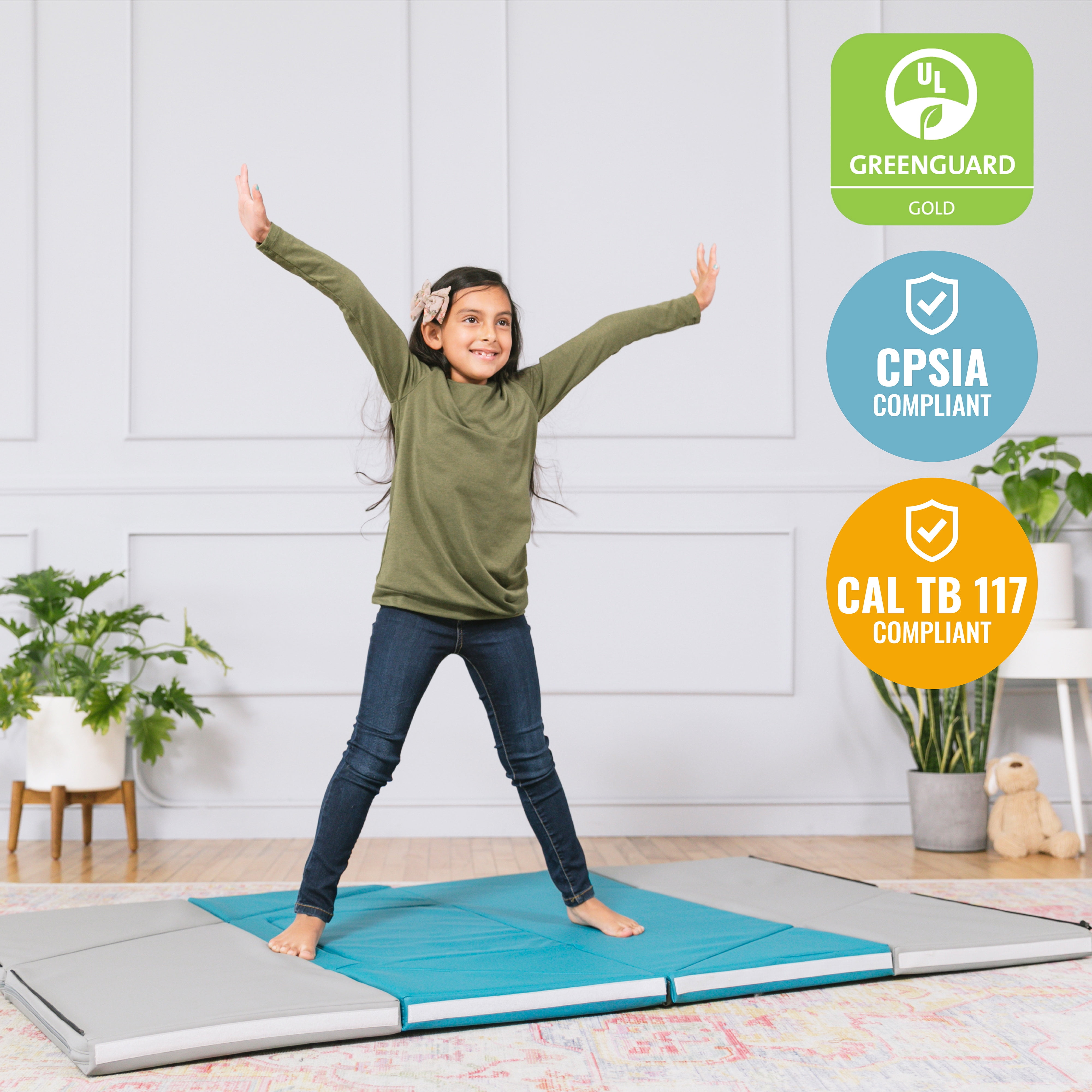 ECR4Kids SoftZone Camp, Canoe and Tumble Too Activity Play Mat, Toddler Playmat, Contemporary