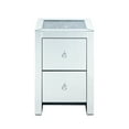 thumbnail image 2 of Rectangular Wooden Night Table with Glass Top and 2 Drawers, Silver- Saltoro Sherpi, 2 of 5