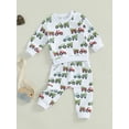 thumbnail image 4 of Toddler Baby Boys Christmas Outfits 6 12 18 24 Months 2T 3T Car Christmas Tree Print Long Sleeve Sweatshirts and Long Pants 2Pcs Clothes Set, 4 of 9