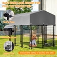 thumbnail image 6 of imerelez 4.23'x5.82'x4.83' Outdoor Dog Kennel for Large Dogs, Large Dog Kennel Outside with Lock, Dog Enclosures with UV-Resistant Waterproof Roof Cover for Outside, 6 of 9