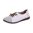 thumbnail image 2 of Viluyesy Womens Oxfords Lace-up Round Toe Comfortable Breathable Lightweight Casual Walking Work Flats White Size 5.5, 2 of 6
