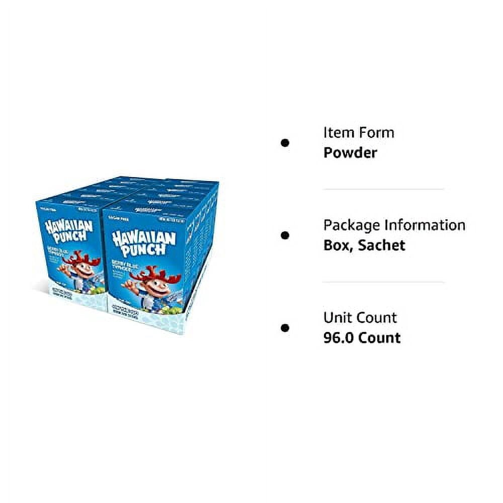 Hawaiian Punch Powder Drink Mix â€“ Sugar Free & Delicious, Excellent source of Vitamin C (Berry Blue Typhoon, 96 Sticks)