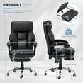 thumbnail image 6 of HOMREST Ergonomic Office Chair with 6-Point Massage & Heating, Adjustable Executive Desk Chairs with Retractable Footrest, PU Leather Home Office Desk Chair for Home & Office (Black), 6 of 9