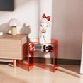 thumbnail image 6 of Clear Acrylic End Table 2-Tier Bedside nightstand for Living Room Bedroom Home Decor (Red), 6 of 16
