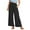 Black, variant on WIZUTIZ Womens Work Pants Soft Casual Loose Wide Leg Pants Spandex Elastic High Rise 7/8 Length Palazzo Pants Solid with Pockets Palazzo Pants for Ladies Dance Vacation Green