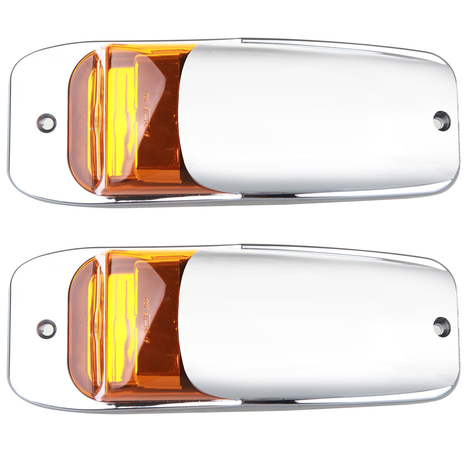 CCIYU Car Marker Light 2Pack 7LED Amber Chrome Marker Lights Universal