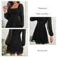 thumbnail image 5 of Vestido de malla de manga larga negro con cintura alta, detalle de varias capas y cierre de cremallera en la espalda, talla S para mujer, 5 of 6