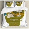 thumbnail image 1 of Book Queen Size Duvet Cover Set, Girl and Cat Sleeping on Book Cartoon Illustration with Quote Books Give You Dreams, Decorative 3 Piece Bedding Set with 2 Pillow Shams, Multicolor, by Ambesonne, 1 of 3