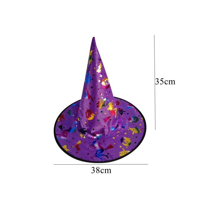 Sombreros de bruja de Halloween para adultos y niños, 1 piezas, sombrero de bruja, cinta de Mascarada, gorra puntiaguda superior, decoración de fiesta de Halloween, accesorios de Cosplay