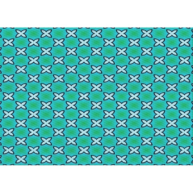 Ahgly Company Machine Washable Indoor Rectangle Transitional Bright Cyan Blue Area Rugs, 4' x 6'