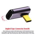 thumbnail image 4 of CY USB4 Type C Male to Female 240W Power 40Gbps Data 8K Video Adapter Low Profile Left Right Angled for NS Phone Laptop, 4 of 7