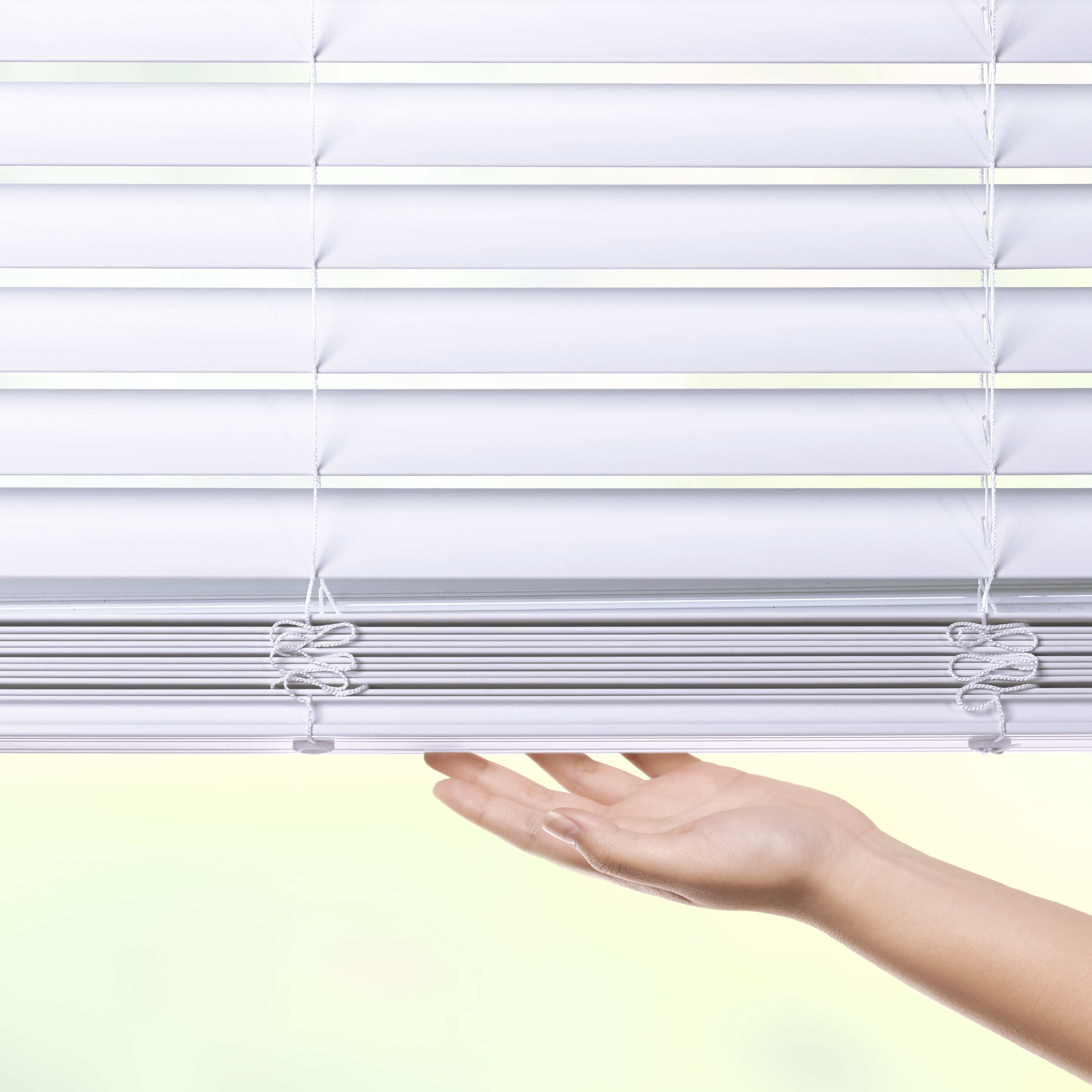Coverscaped 2" Cordless Faux Wood Smooth White Blinds, 53.5" x 36"