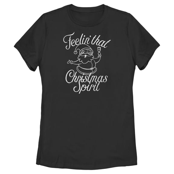 Women's Lost Gods Feelin' That Christmas Spirit  Graphic Tee Black X Large