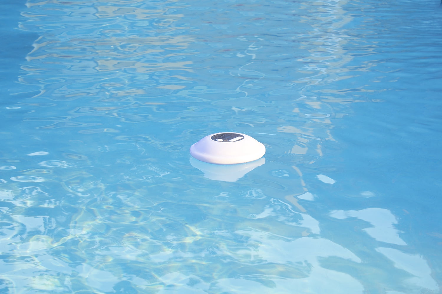 Poolmaster Multi-Light Floating Waterproof Portable Bluetooth Speaker - 7 Color LED Backlight Display with Phone Call Functionality for Swimming Pools, Lakes, Outdoors
