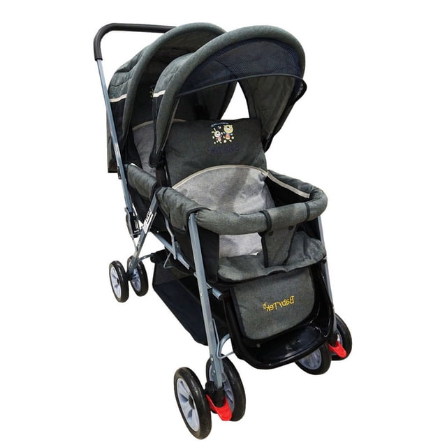 Carriola Doble BabyTek Gemelar Gris