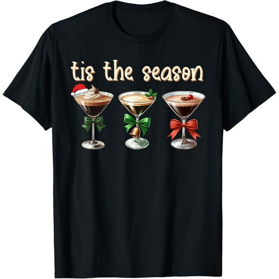 Tis The Season Espresso Martini Cocktail Glasses Xmas Party T-Shirt