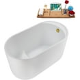thumbnail image 4 of 48" Streamline N5120BGL Soaking Freestanding Tub and Tray With Internal Drain in Brushed Gold, 4 of 9
