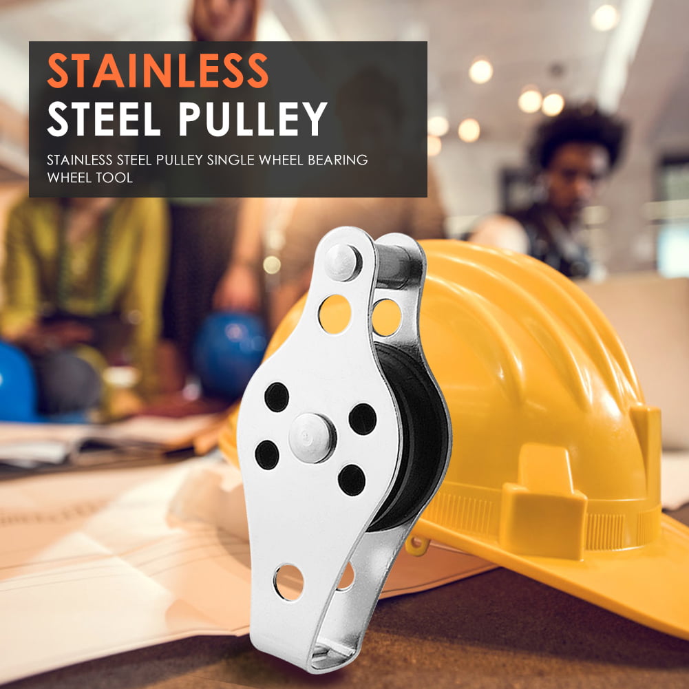 Stainless Steel Swivel Pulley Single Wheel Bearing Lifting Wheel Accessory 