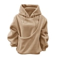 thumbnail image 5 of felwors Women's Dog Carrier Hoodie Oversized Fleece Pet Pouch Sweatshirt Kangaroo Pocket Long Sleeve Drawstring Holder Khaki for Size XXXXXL, 5 of 8