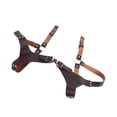 thumbnail image 4 of Men Adjustable Vintage PU Leather Suspenders Brown Gothic Renaissance Style Body Harness Straps Free Size (23x14x3 cm), 4 of 9