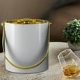 thumbnail image 4 of Double Wall Stainless Steel 1.5 QT Ice Bucket With Lid, Keeps Ice Cold & Dry, Home Bar, Chilling Beer, Champagne, Wine Bottle, White 1.5 QT Ice Bucket with Polished Gold Arch Handle and lid, 4 of 4
