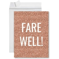 Koyal Wholesale Big Jumbo Farewell Card With Envelope 8.5 x 11 inch, Office Card, Farewell Rose Gold Glitter