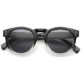 thumbnail image 1 of sunglassLA Unisex Retro Keyhole Nose Bridge Bold Round Horn Rimmed Sunglasses (Black-Fade / Smoke) - 48mm, 1 of 4