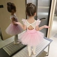 thumbnail image 7 of LYHaoo Toddler Girls Fly Sleeve Sequin Tulle Ruffles Ballerina Dress Princess Dress Dance Party Dresses Clothes,Girls Basic Dresses Sizes 5-6 Years Pink, 7 of 7