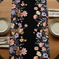 thumbnail image 5 of Table Runners 90 Inches Long Dress Scarves, Black Spring Floral Farmhouse Coffee/Dining/Kitchen Table Runner for Living Room, Elegant Flowers Farmhouse Botanical 13x90 Inch, 5 of 9