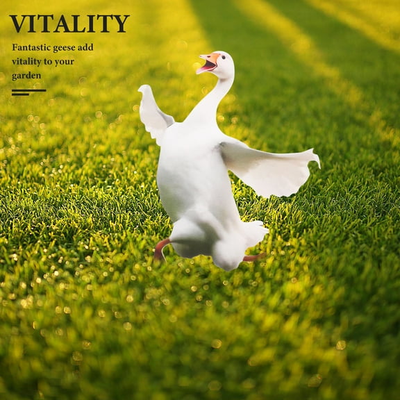 MLINS Garden Goose Statue Acrylic Goose Animals Garden Stake Goose Sculpture Yards Art Decor For Patio Lawns Backyard Garden Decor