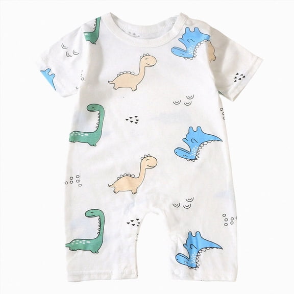 Dagaeig Newborn Baby Boy Clothes 0 3 6 9 12 18 24 Months Baby Boy Summer Romper Solid Jumpsuit Cotton Infant Clothes Baby Girl Boy One-Piece Outfit Size 6-9 Months