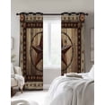 thumbnail image 2 of Blackout Curtains for Bedroom, Western Farmhouse Room Darkening Window Drapes for Living Room, Primitive Rustic Country Retro Texas Star Thermal Insulated Grommet Curtains, 27.5x39 inch, 2 Panels, 2 of 9