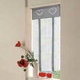 thumbnail image 1 of Cortina romana elegante para sala de estar, cenefas de gasa suave con rayas lisas, bolsillo para varilla de fácil instalación para dormitorio, comedor, pasillo (ancho 45 cm x alto 90 cm, gris), 1 of 5