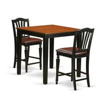East West Furniture 3 Pc counter height Table and chair set - high top Table and 2 Chairs.