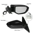 thumbnail image 3 of Unique Bargains Door Mirror Assembly Right Side for Honda Civic 2016-2020 Power Glass Heated Manual Folding 5 Pins Black, 3 of 6