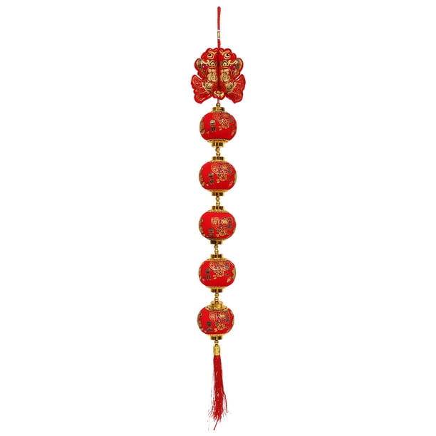 2 piezas de cadena de linternas de Año Nuevo colgantes de linterna de Año Nuevo chino decoración del Festival de Primavera
