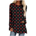 thumbnail image 2 of Qertyioot T-Shirt Graphique de la Saint-Valentin pour Femmes à Manches Longues, Tunique Décontractée à Col Rond, 2 of 5