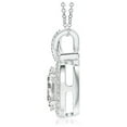 thumbnail image 2 of ANGARA Natural Vintage Style Diamond Pendant with Halo in 14K White Gold for Women (Size-6x4mm| Color-K| Clarity-I3) | April Birthstone, Anniversary, Jewelry Gift for Women | Natural Diamond Necklace, 2 of 8