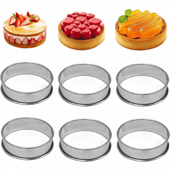 6pcs Crumpet Rings Baking Ring Pastry Rings Muffin Cooking Rings for Baking